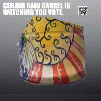 ceiling rain barrel. Click to see next image.